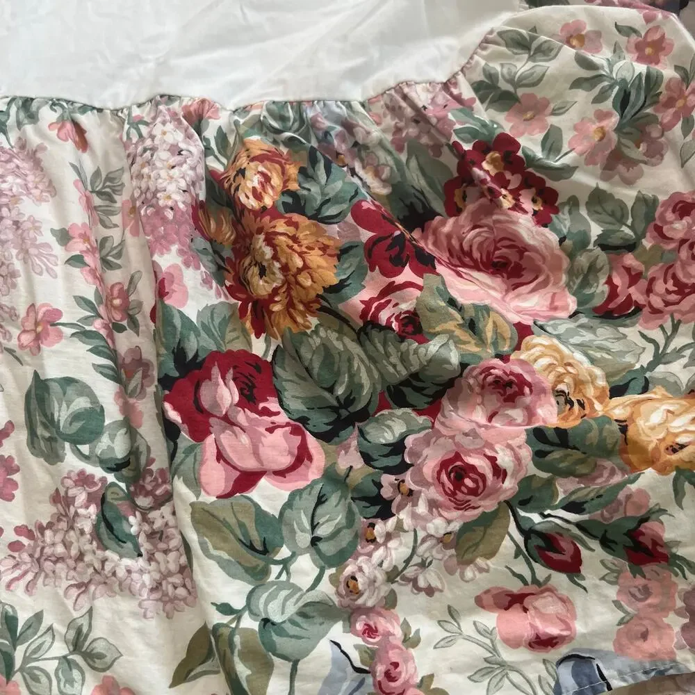 Ralph Lauren Allison bed skirt dust ruffle floral roses French country